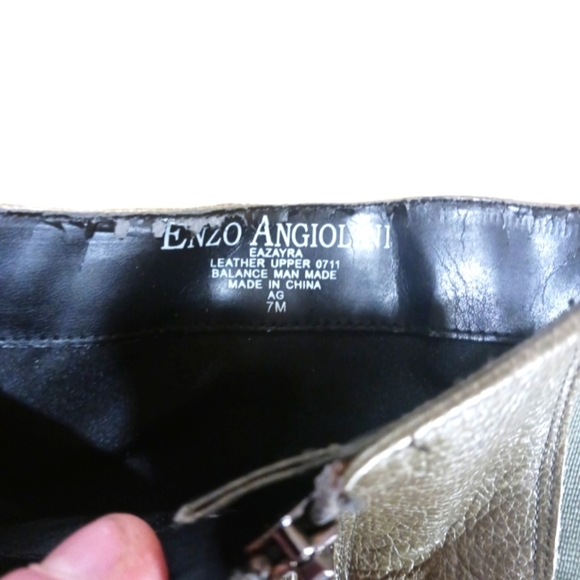 ENZO ANGIOLINI ZAYRA Tall Green Distressed Leather Riding Boots Women's size 7 M - Picture 10 of 11